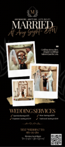 Black White and Gold Elegant Wedding Rack Card 133x300
