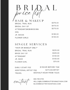 Black and White Modern Minimalist Salon Price List Flyer 2 232x300