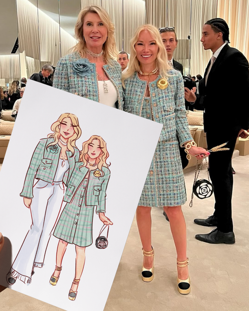 LiveeventillustratorcreatingluxuryfashionportraitsataChanelevent