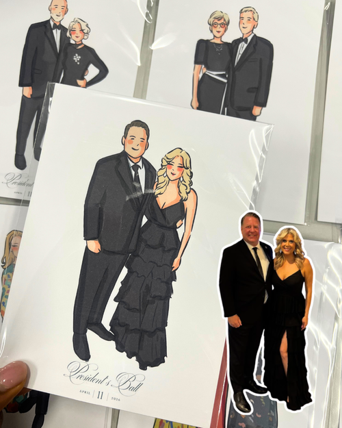 luxury live event artist boston custom couple sketch