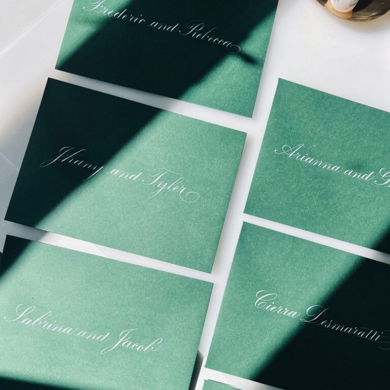 Austin Calligrapher Calligraphy Engraver Handwritten Handsome Ink Wedding Mirror Signage Stationary Hot Foiling Gifts Favors Seatingchart 09 1 1024x1024 1 768x768