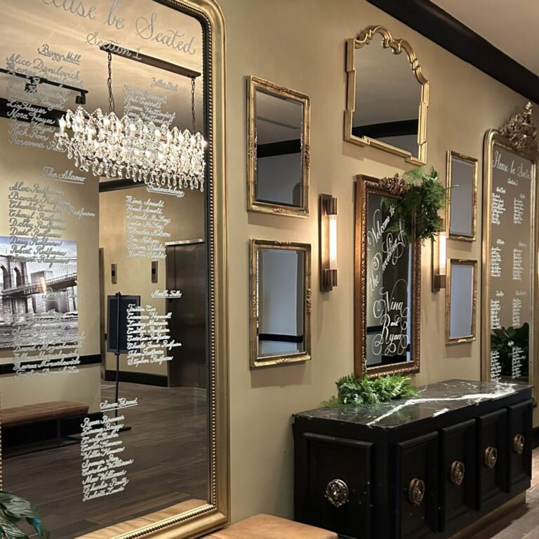 Austin Calligrapher Calligraphy Engraver Handwritten Handsome Ink Wedding Mirror Signage Stationary Hot Foiling Gifts Favors Seatingchart 17 1 1024x1024 1 768x768