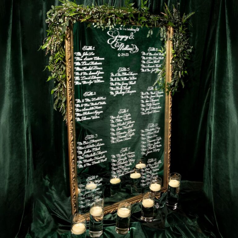 Austin Calligrapher Calligraphy Engraver Handwritten Handsome Ink Wedding Mirror Signage Stationary Hot Foiling Gifts Favors Seatingchart 20 1 1 1024x1024 1 768x768