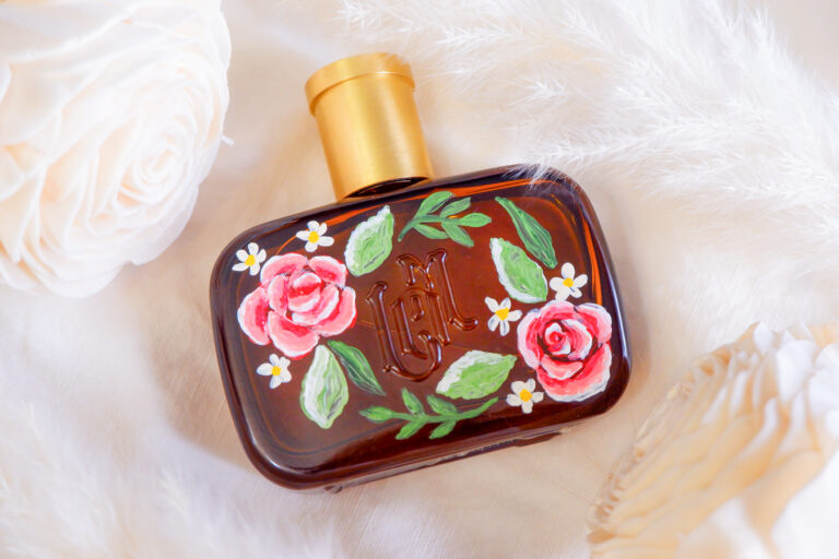 hand painted perfume bottle handwritten by belle 768x512